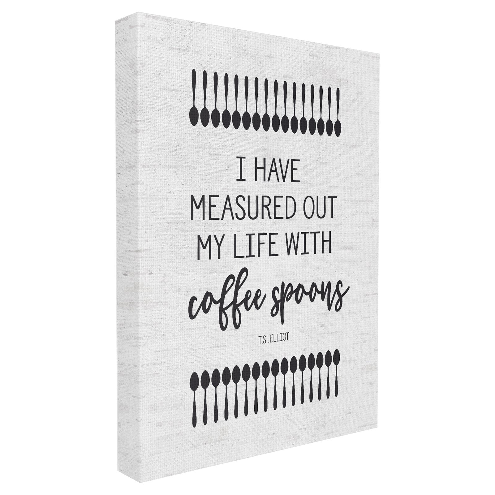 The Stupell Home Decor Collection Measured Life with Coffee Spoons Subtle Birch Typography XXL Stretched Canvas Wall Art, 30 x 1.5 x 40