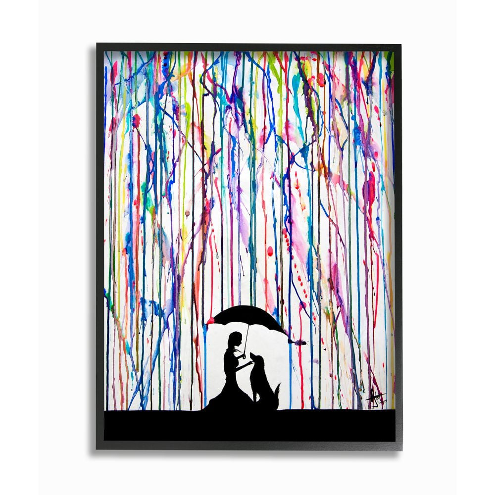 Colorful Abstract Dog Silhouette Canvas Print, 16 x 20