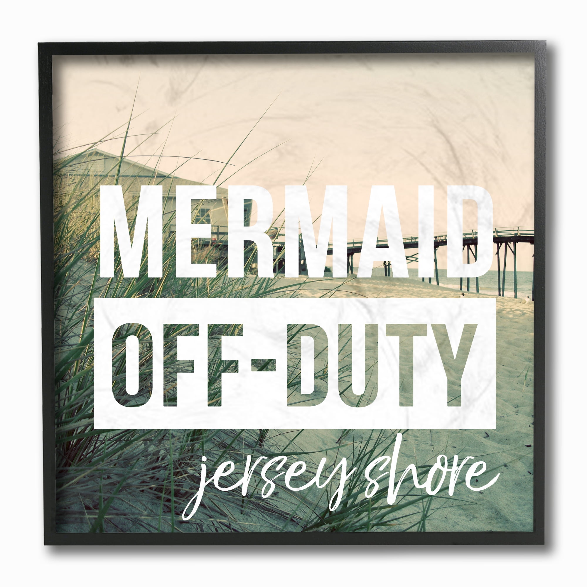 The Stupell Home Decor Collection Mermaid Off Duty Jersey Shore Framed Giclee Texturized Art