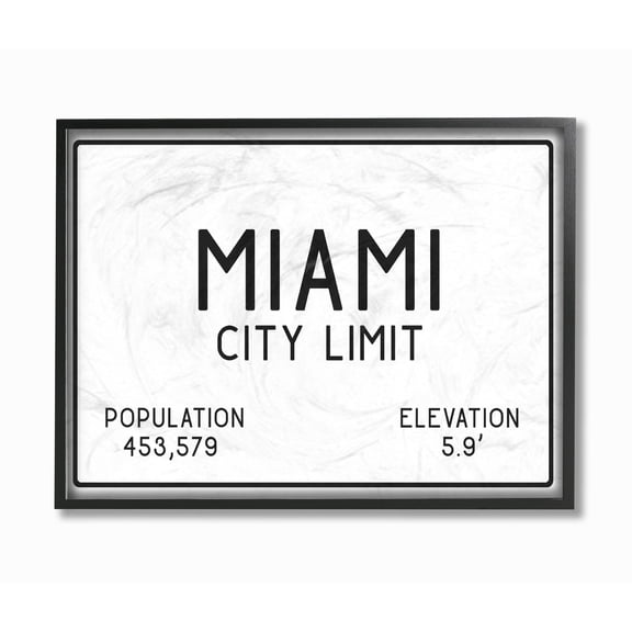 The Stupell Home Decor Collection Miami City Limit Canvas Wall Art