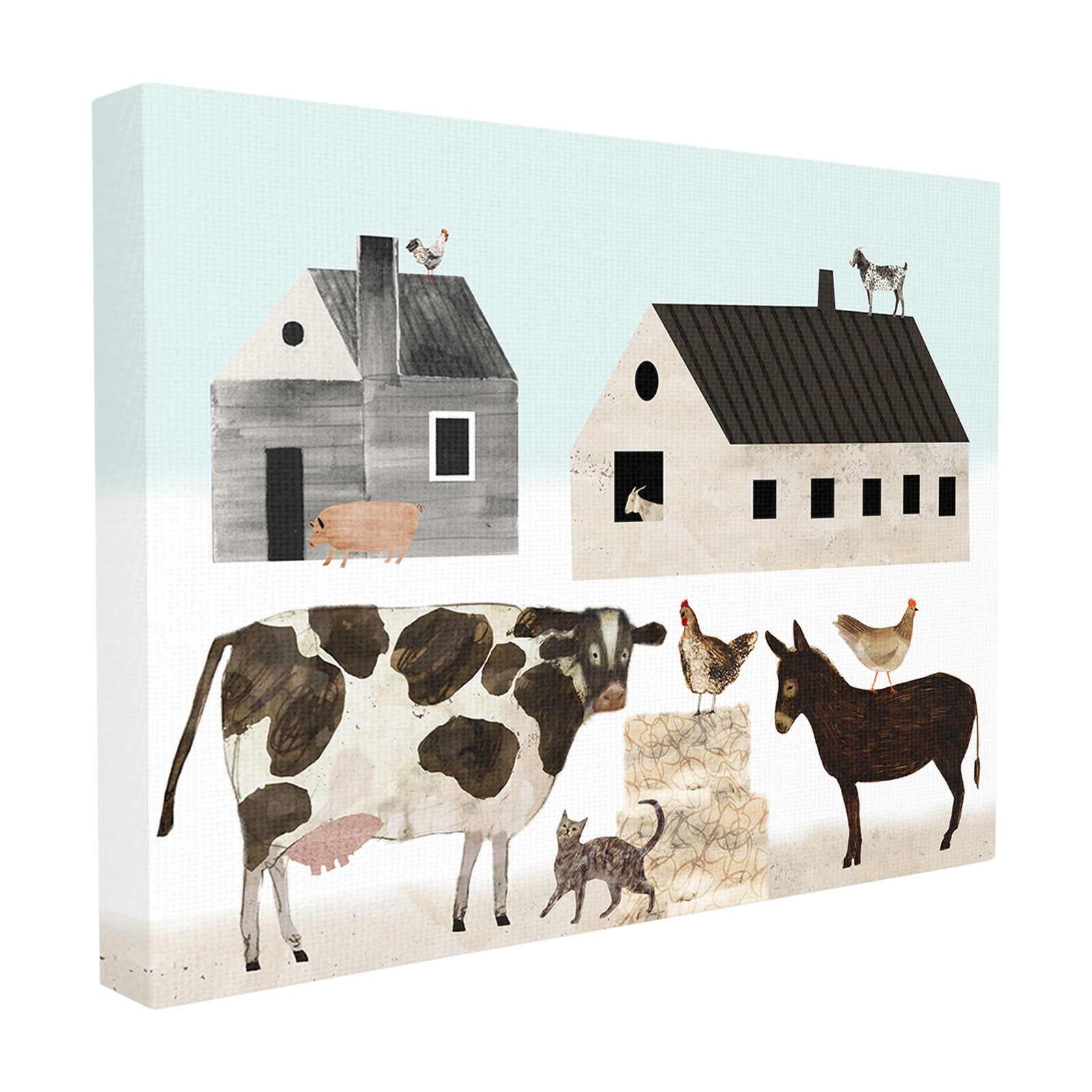 The Stupell Home Decor Collection Minimal Farm Animals Barn and Home Oversized Wall Plaque Art, 12.5 x 0.5 x 18.5