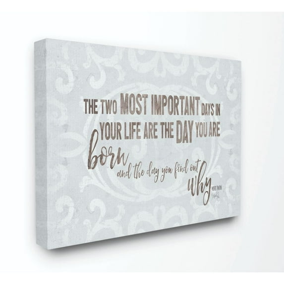The Stupell Home Decor Collection Most Important Days Born And Why Inspirational Typography Canvas Wall Art