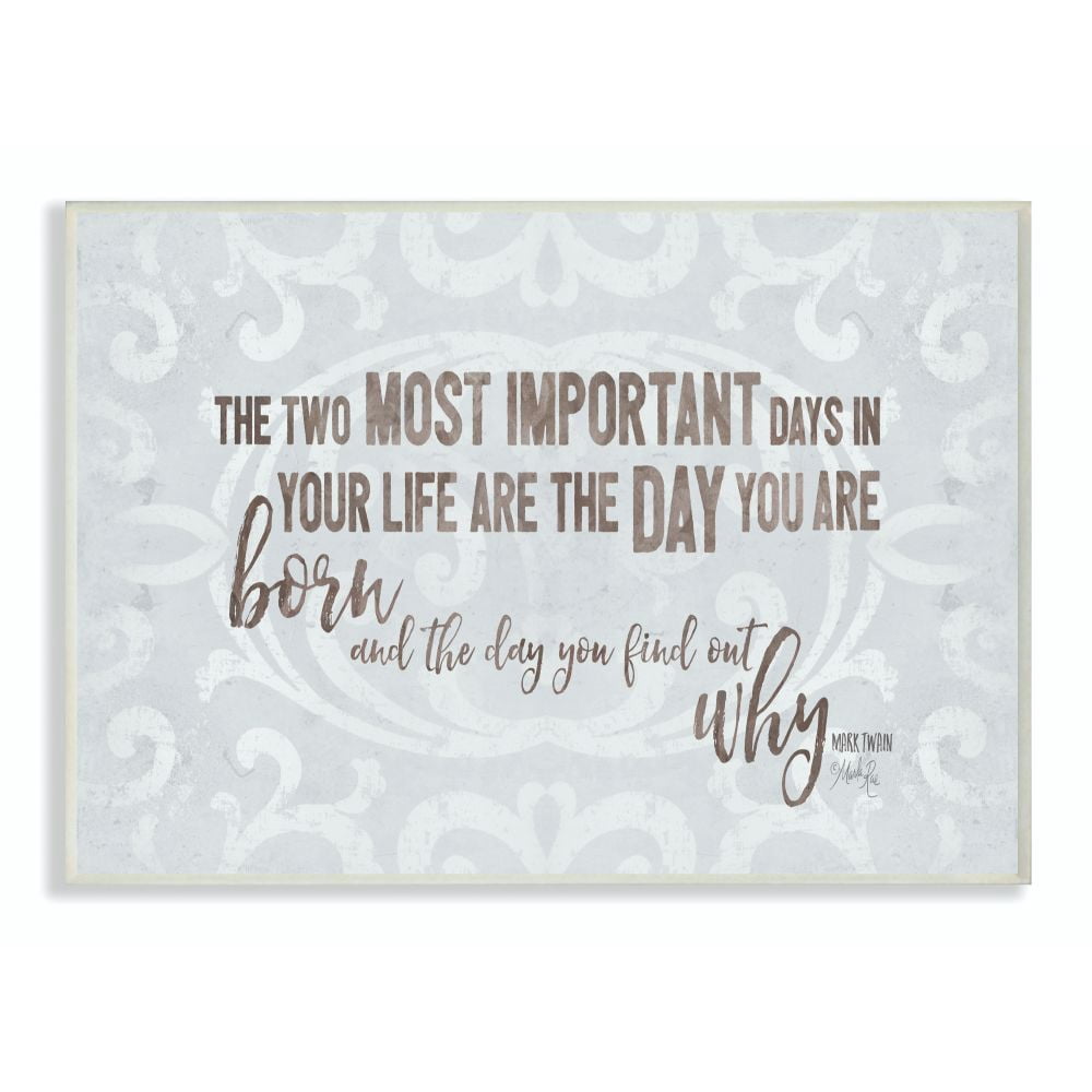 The Stupell Home Decor Collection Most Important Days Born And Why Inspirational Typography Wood Wall Art