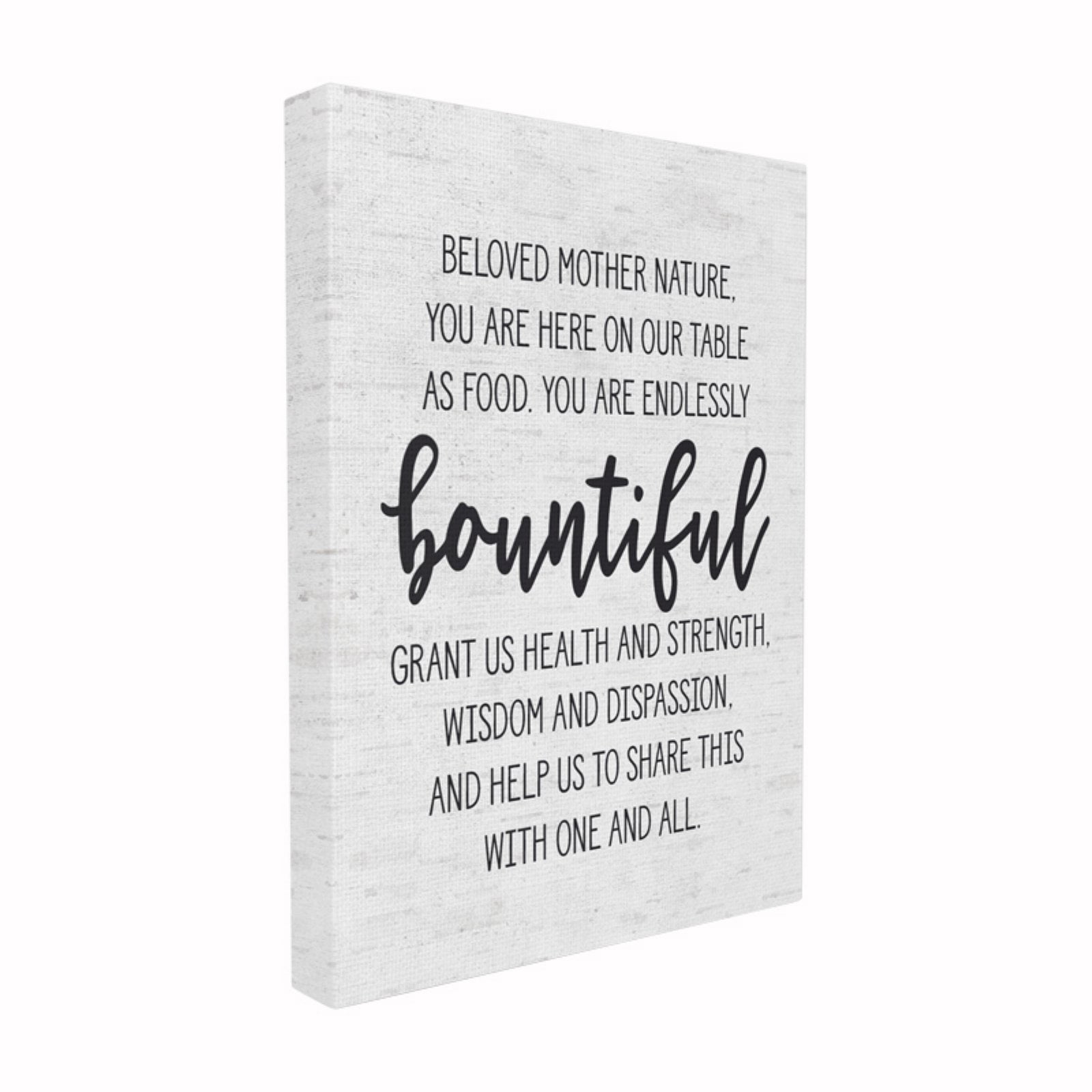 The Stupell Home Decor Collection Mother Nature Bountiful Food Subtle Birch Typography Oversized Stretched Canvas Wall Art, 24 x 1.5 x 30