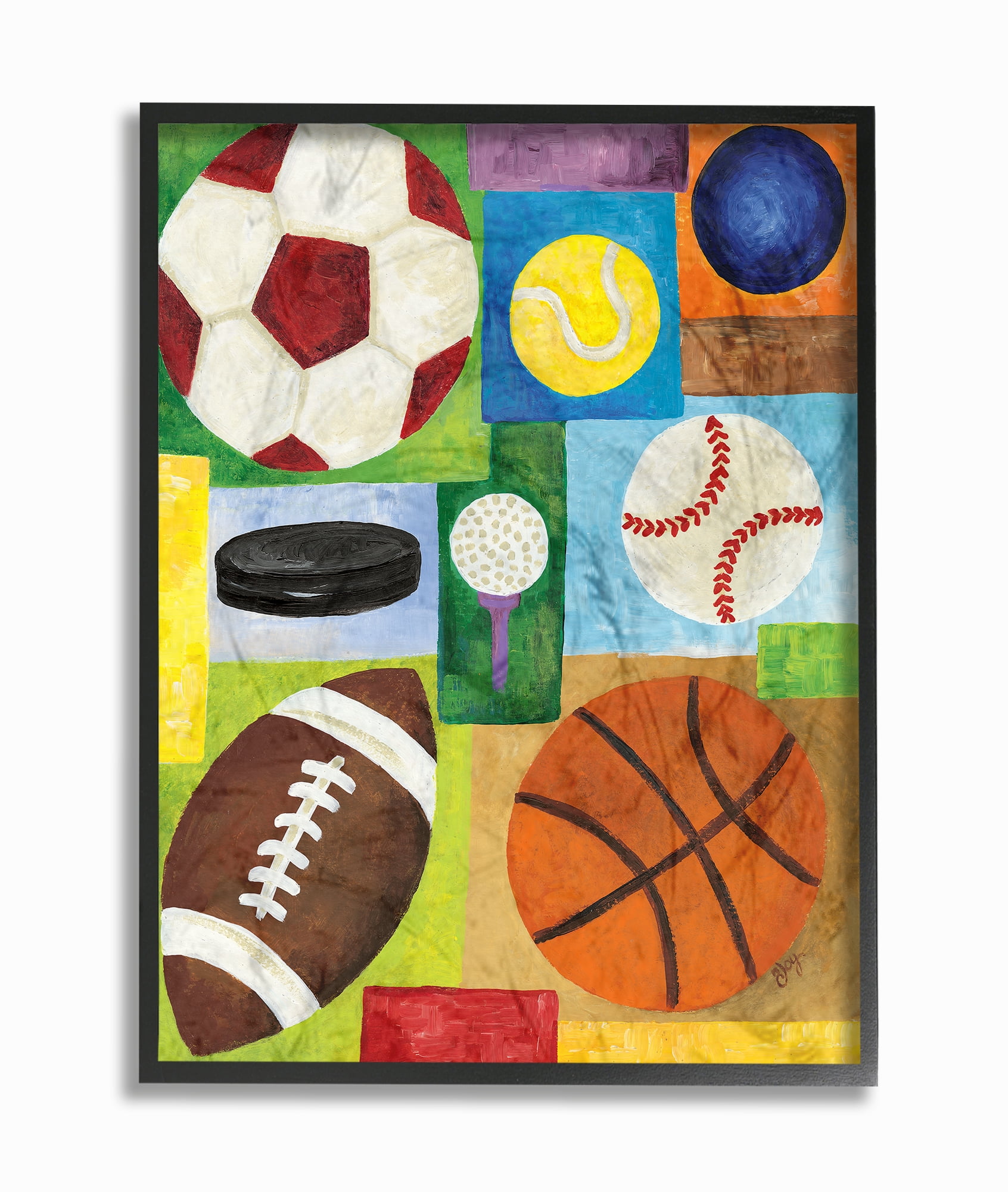 The Stupell Home Decor Collection Multi-Sport Framed Texturized Art