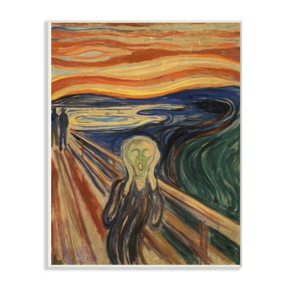 The Stupell Home Decor Collection Munch The Scream Classical Painting Wood Wall Art