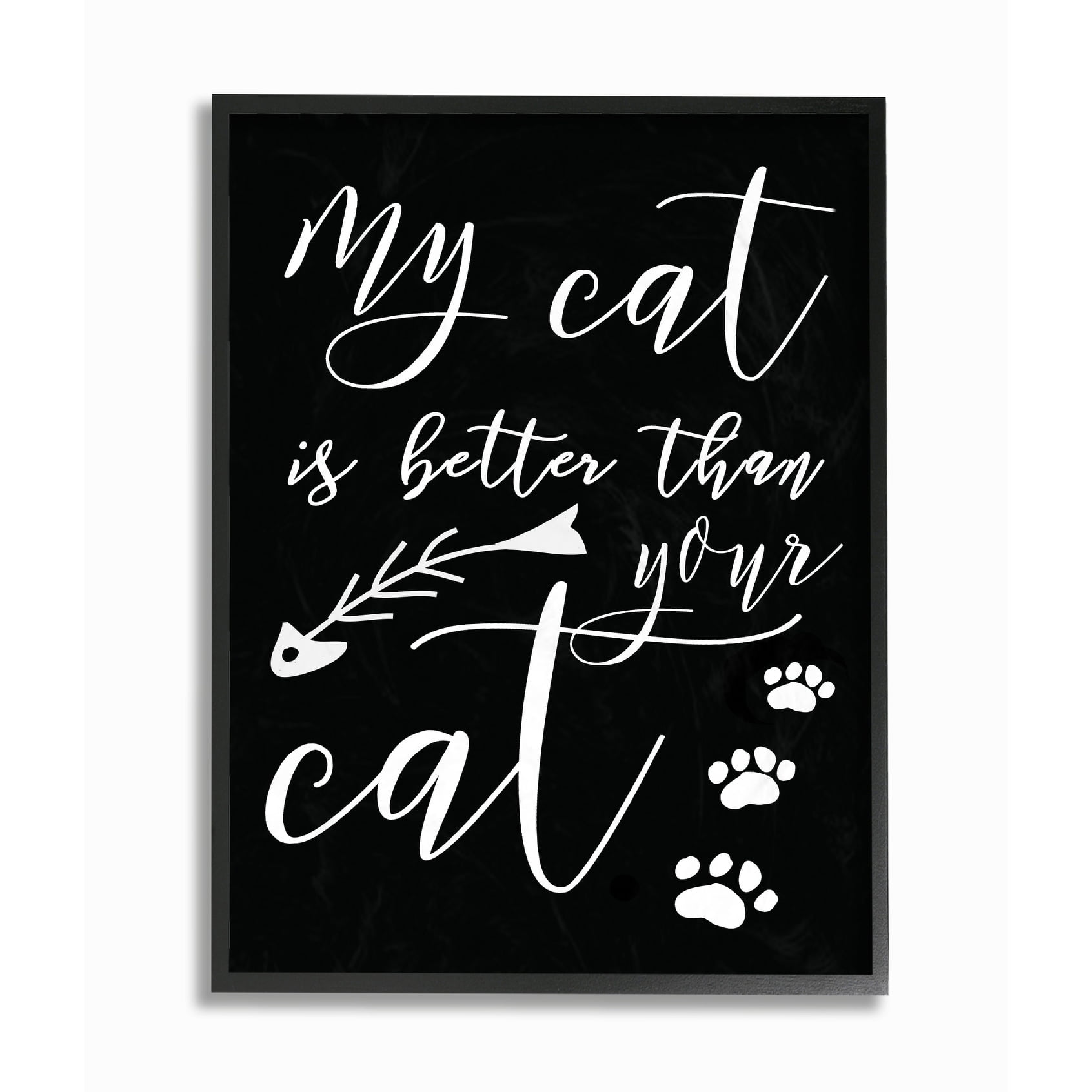 Stupell My Cat is Better Than Your Cat Framed Giclee Texture Art 11 x 14