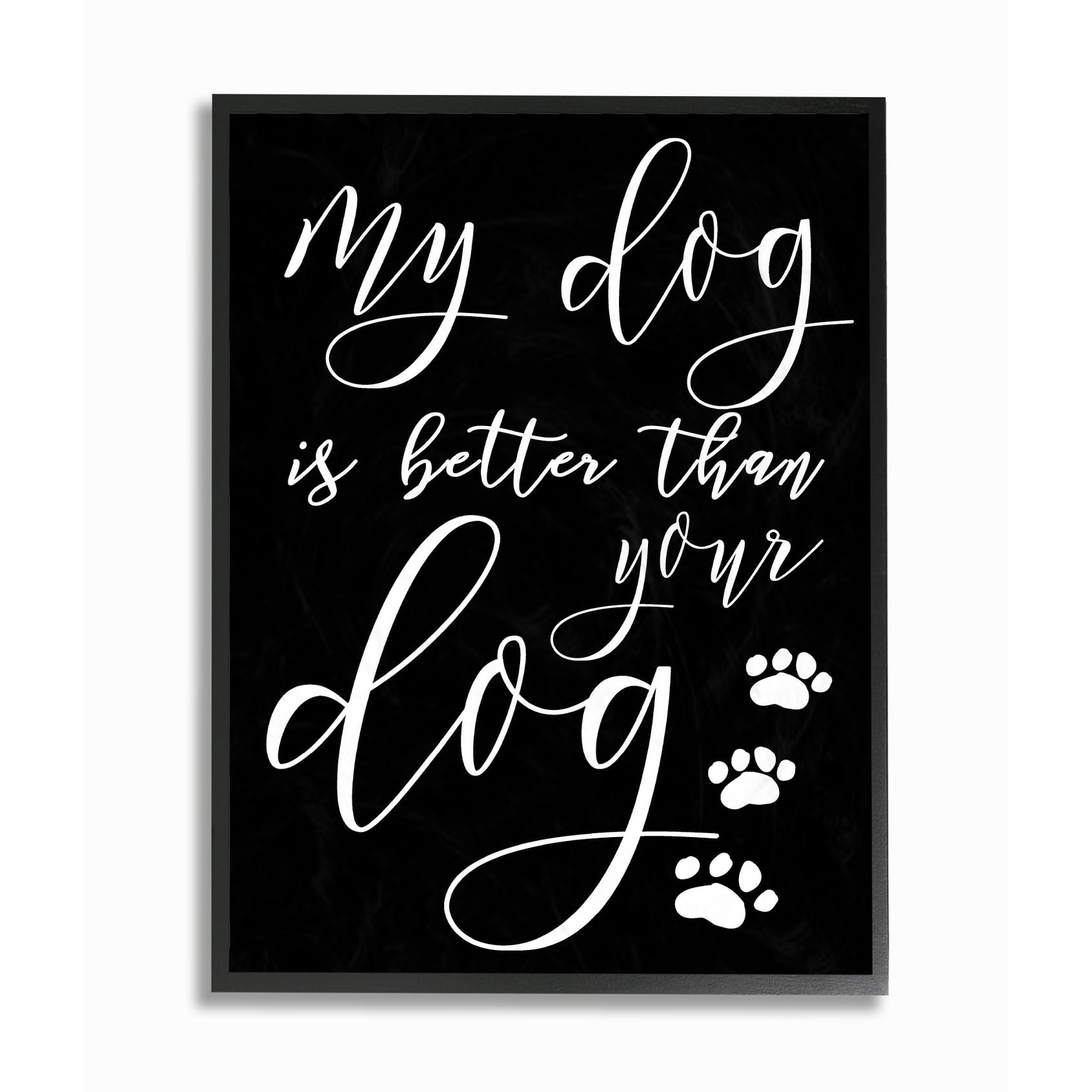 Stupell My Dog Is Better Than Your Dog Framed Giclee Texture Art 11 x 14