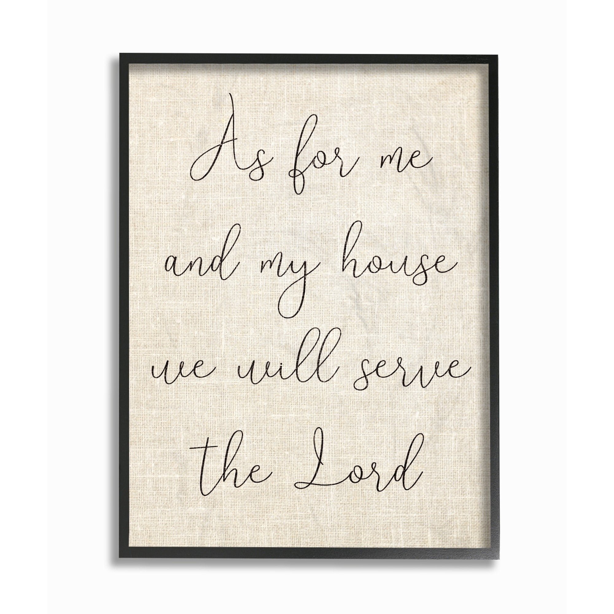 The Stupell Home Decor Collection My House Will Serve The Lord Script Typography Oversized Framed Giclee Texturized Art, 16 x 1.5 x 20