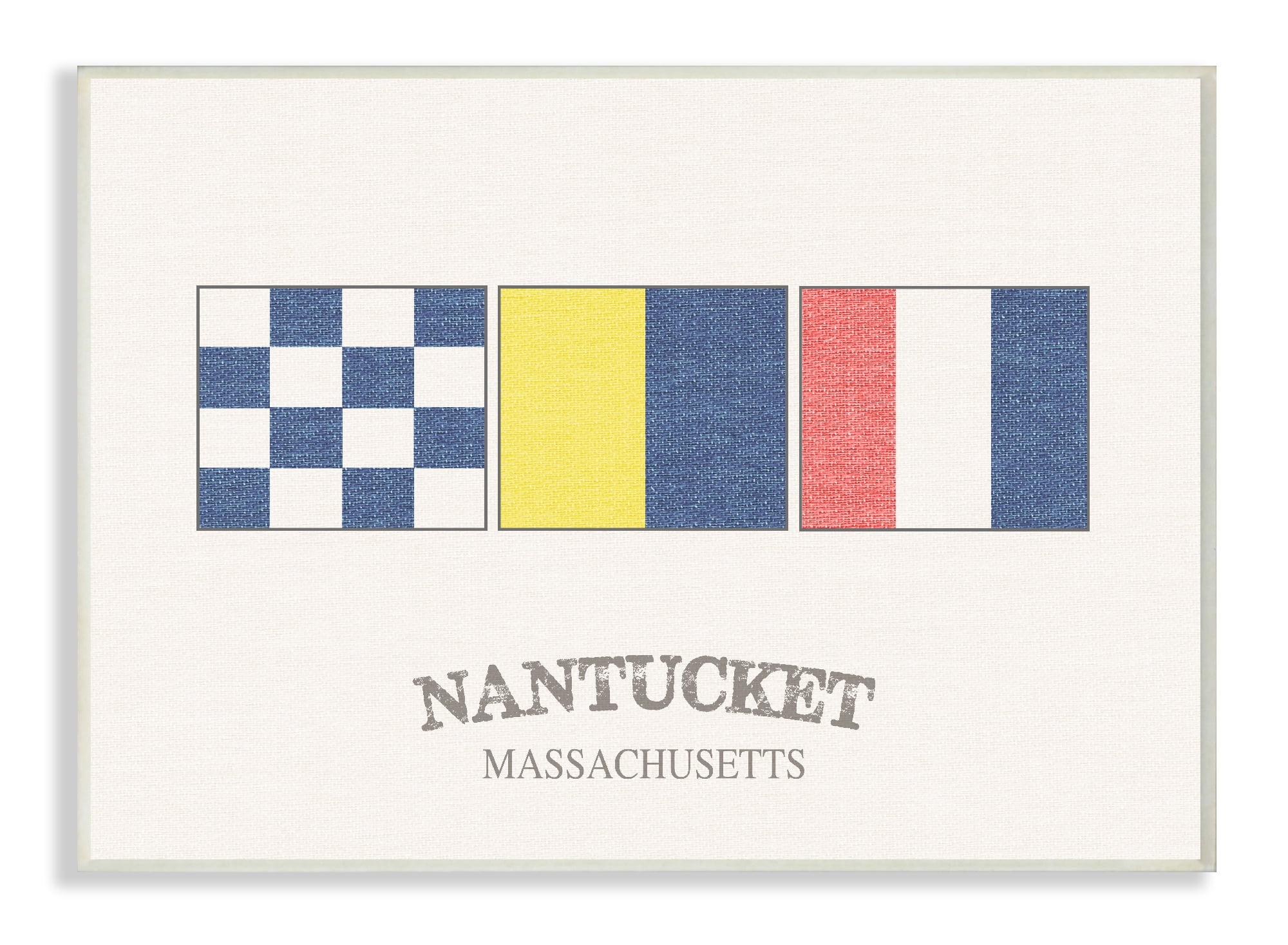 The Stupell Home Decor Collection Nantucket Nautical Flags Wall Plaque Art, 10 x 0.5 x 15