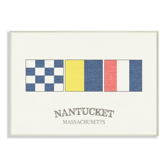 The Stupell Home Decor Collection Nantucket Nautical Flags Wall Plaque