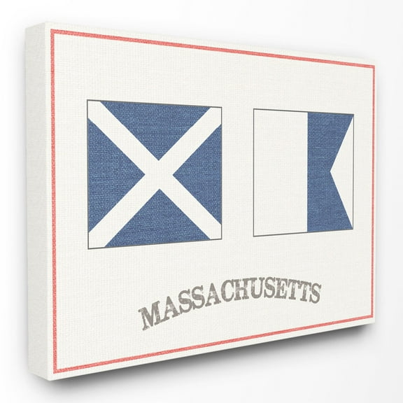 The Stupell Home Decor Collection Nautical Flags Massachusetts Wall Art