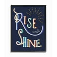 thumbnail image 1 of The Stupell Home Decor Collection Navy Blue Rise And Shine Colorful Handwritten Script Typography Framed Giclee Texturized Art, 1 of 4