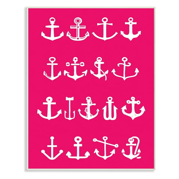 The Stupell Home Decor Collection Neon Anchors Wall Plaque