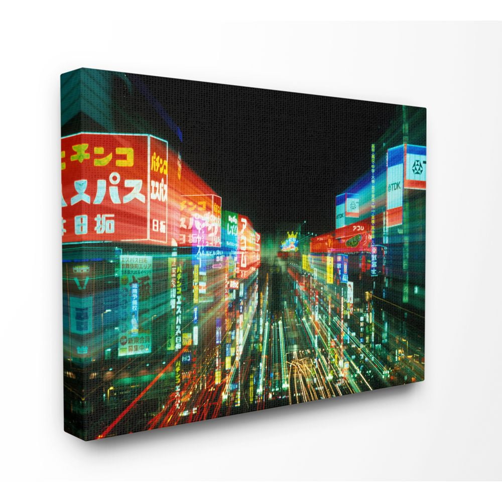 The Stupell Home Decor Collection Neon Lights in Tokyo Japan Canvas Wall Art