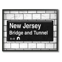 The Stupell Home Decor Collection New Jersey Bridge and Tunnel Sign Framed Giclee Texturized Art