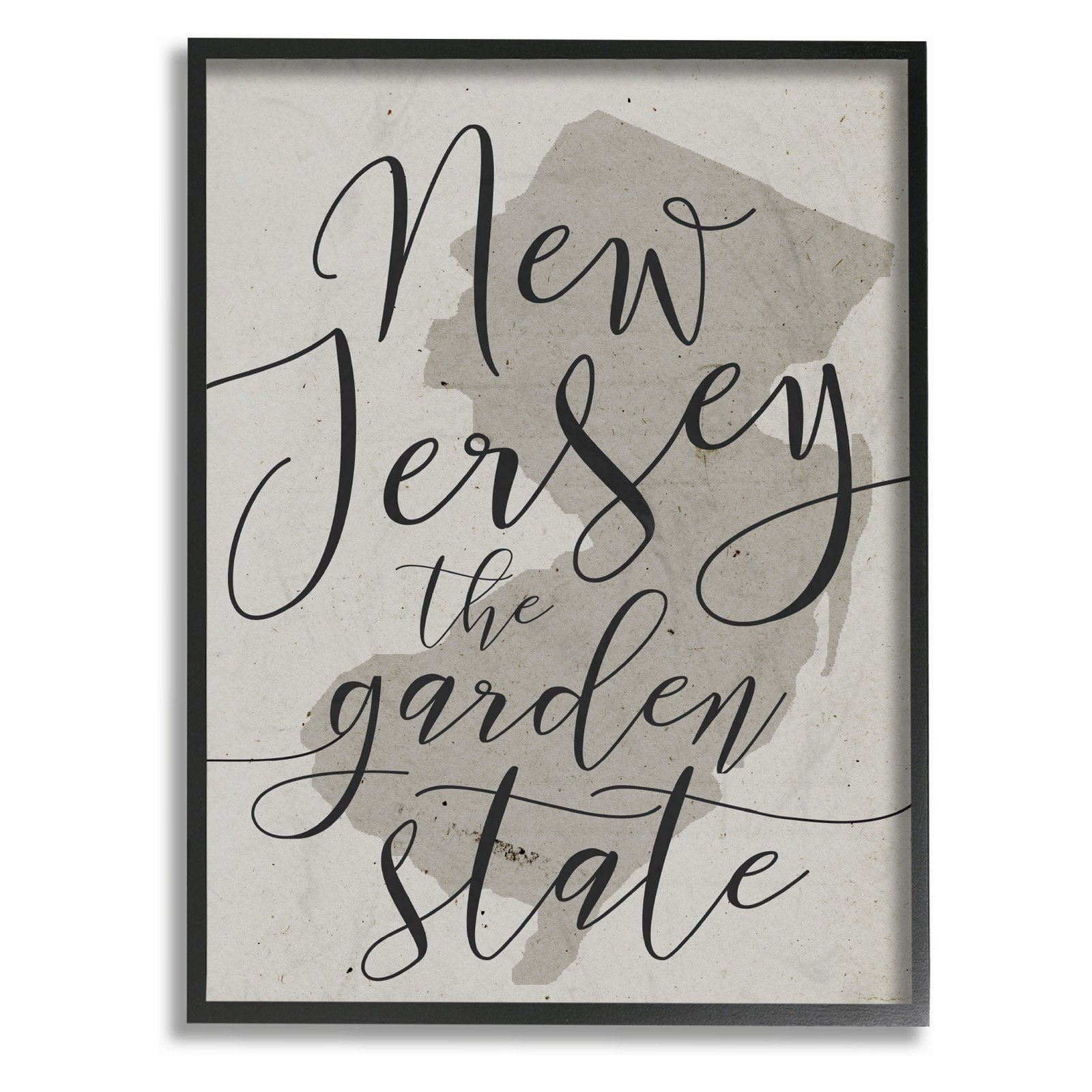 The Stupell Home Decor Collection New Jersey Garden State Framed Giclee Texturized Wall Art