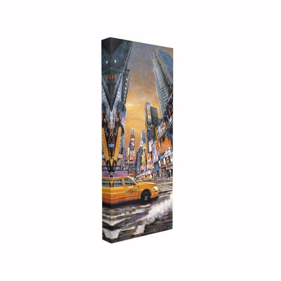 The Stupell Home Decor Collection New York City Times Square Sunset Night Scene Taxi Wall Plaque Art, 7 x 0.5 x 17
