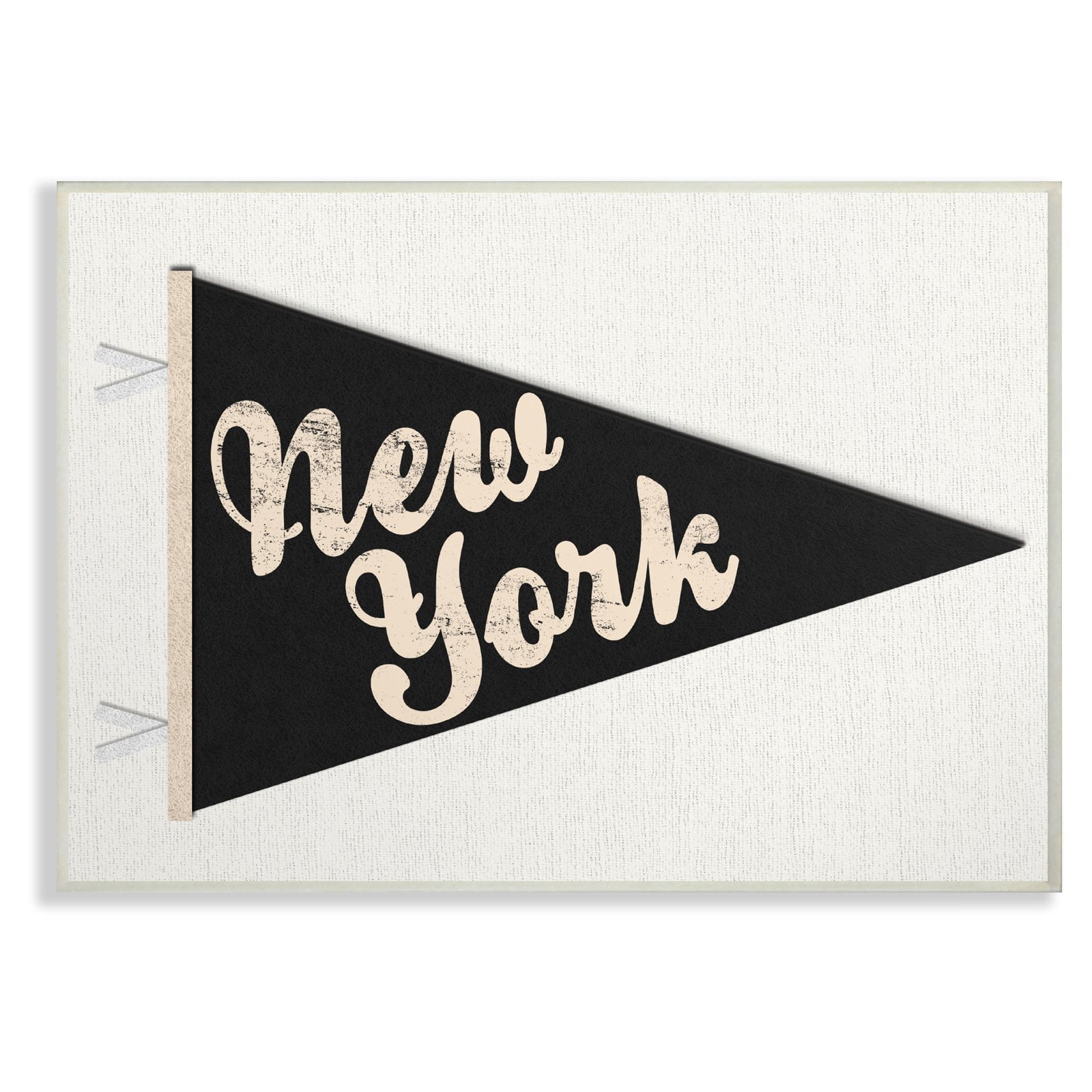 The Stupell Home Decor Collection New York Pennant Black Wall Art