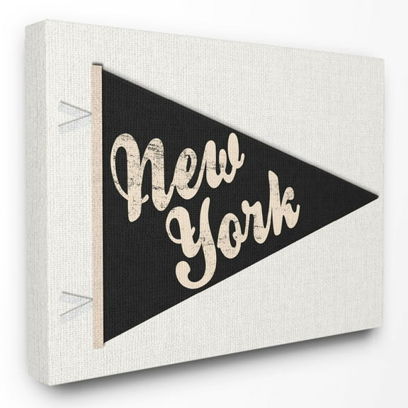 The Stupell Home Decor Collection New York Pennant Black Wall Art
