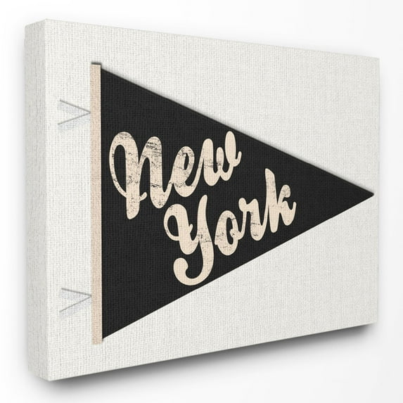 The Stupell Home Decor Collection New York Pennant Black Wall Art