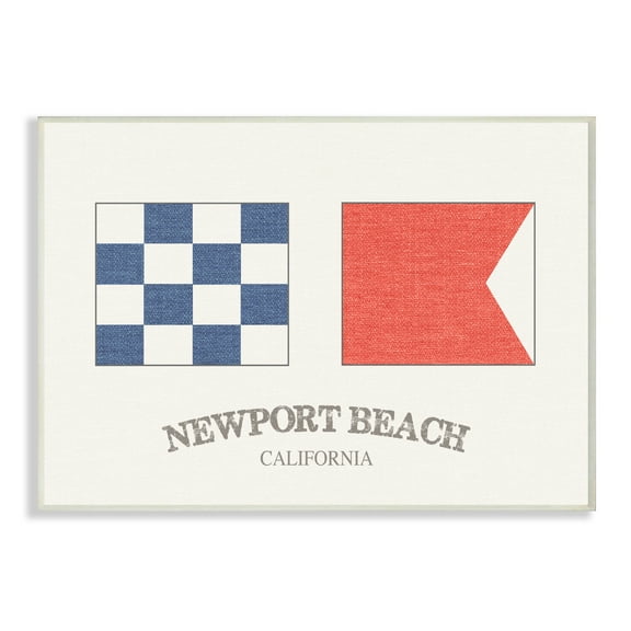 The Stupell Home Decor Collection Newport Beach Nautical Flags Wall Plaque