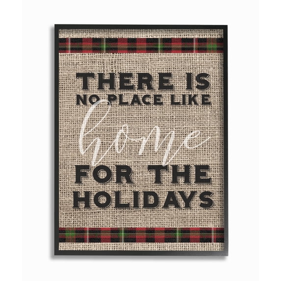 The Stupell Home Decor Collection No Place Like Home For the Holidays Oversized Framed Giclee Texturized Art