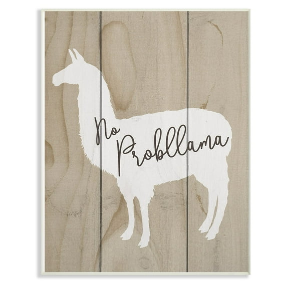 The Stupell Home Decor Collection No Probllama Llama Wall Art