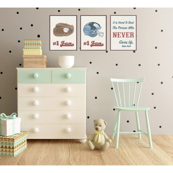 The Stupell Home Decor Collection Number 1 Fan with Ball and Glove Wall Art