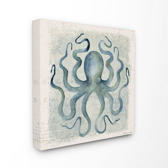 The Stupell Home Decor Collection Octopus Watercolor Illustration Wall Art