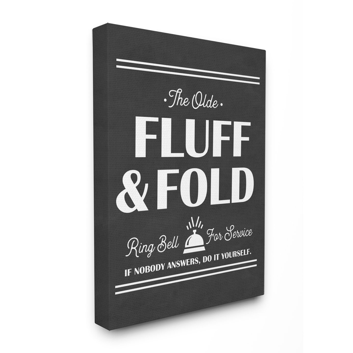 The Stupell Home Decor Collection Olde Fluff and Fold Ring Bell For Service Oversized Stretched Canvas Wall Art