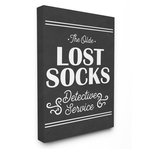 The Stupell Home Decor Collection Olde Lost Socks Detective Service Canvas Wall Art