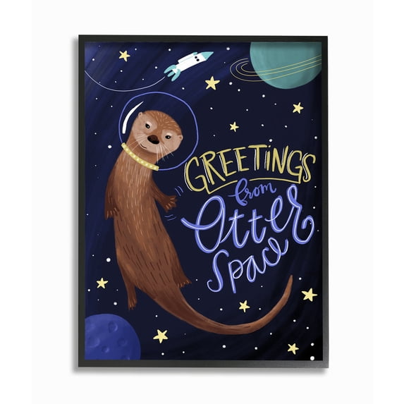 The Stupell Home Decor Collection Otter Space Wall Art