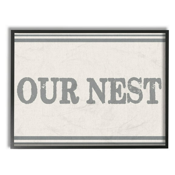 The Stupell Home Decor Collection Our Nest Flour Sack Typography Framed Wall Art