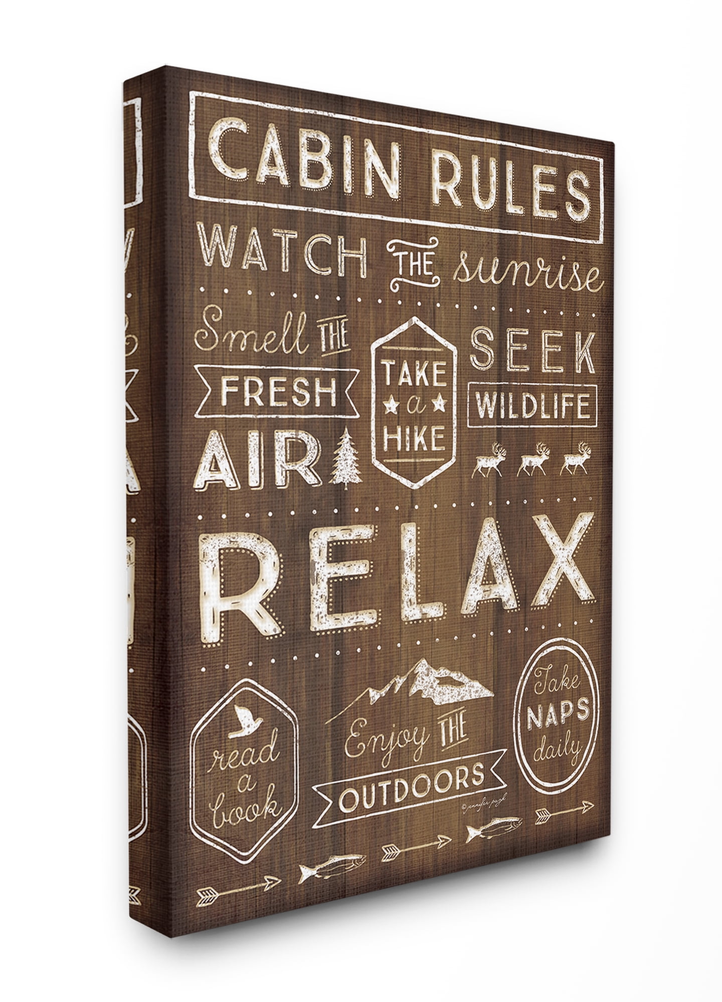 The Stupell Home Decor Collection Outdoors Cabin Rules Wall Art