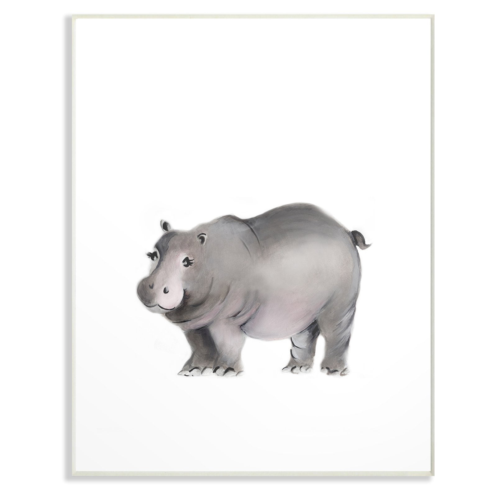 The Stupell Home Decor Collection Painted Hippo Canvas Wall Art