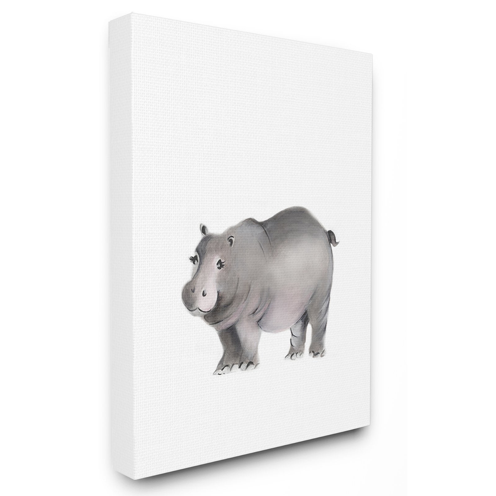 The Stupell Home Decor Collection Painted Hippo Canvas Wall Art