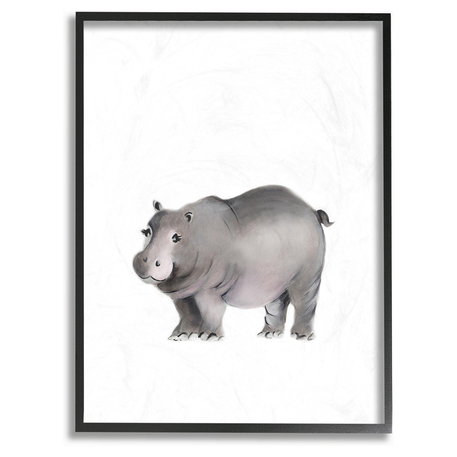 The Stupell Home Decor Collection Painted Hippo Canvas Wall Art