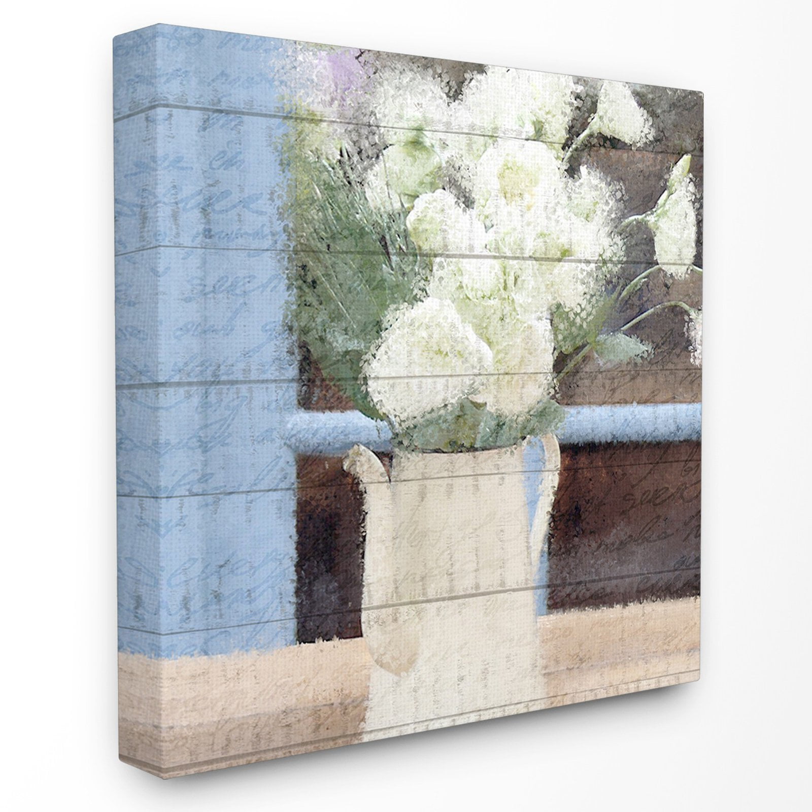 The Stupell Home Decor Collection Painted Watercan and White Flowers Wall Art