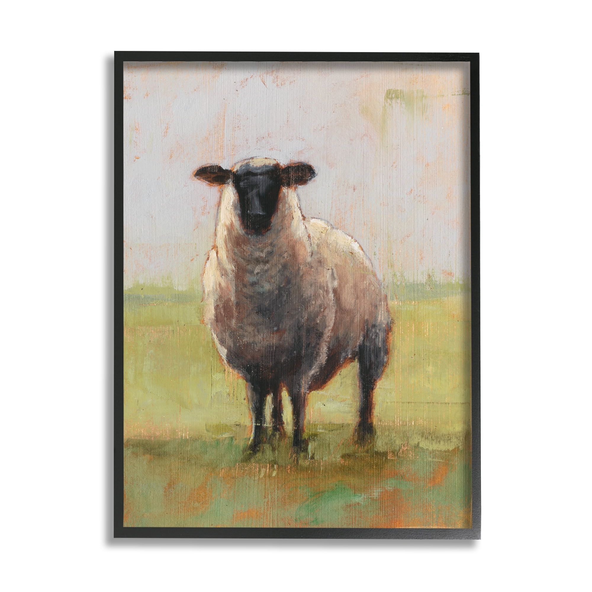 The Stupell Home Decor Collection Painterly Away From Flock Sheep Framed Giclee Texturized Art, 11 x 1.5 x 14