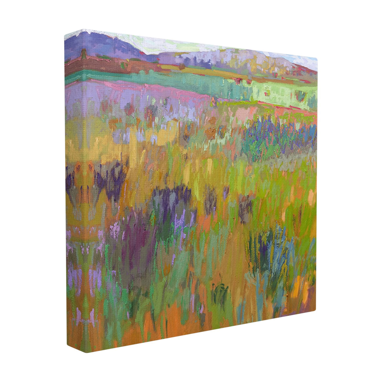 The Stupell Home Decor Collection Pastel Painterly Fields and Flowers Landscape Wall Plaque Art, 12 x 0.5 x 12