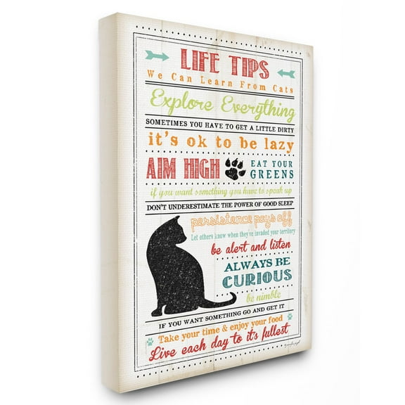 The Stupell Home Decor Collection Pet Life Tips From Cats Wall Art