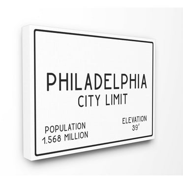 The Stupell Home Decor Collection Philly City Limit Oversized Stretched Canvas Wall Art