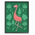 thumbnail image 1 of The Stupell Home Decor Collection Pink Flamingo Green Leaves Wall Art, 1 of 5