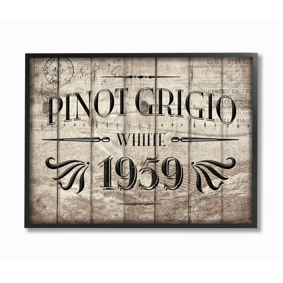 Stupell Pinot Grigio Label Wine Kitchen Wall Art 16x20