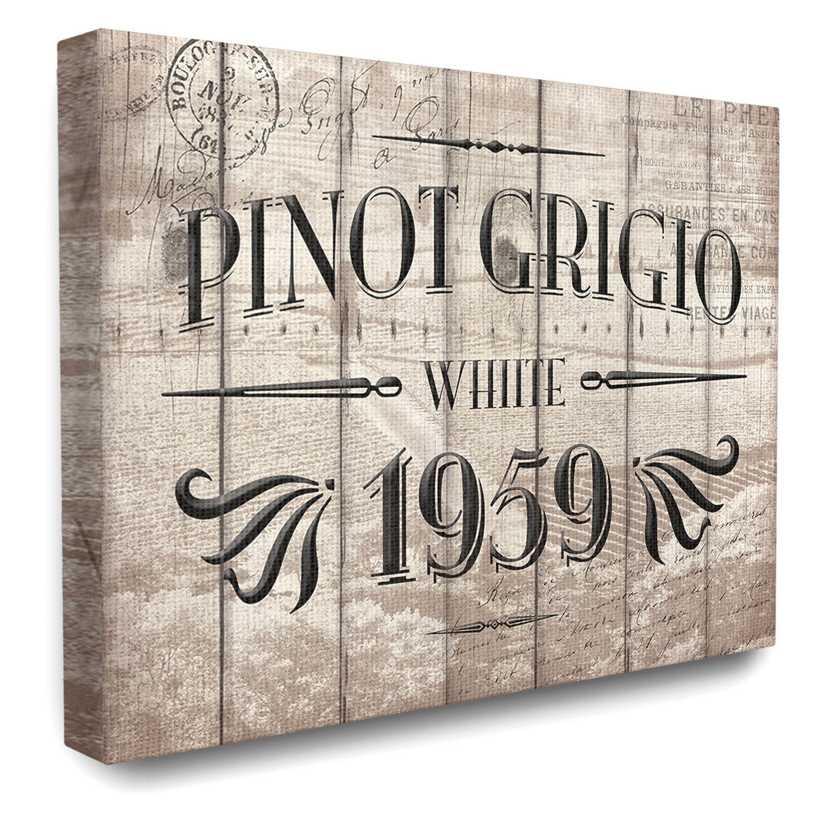Winston Porter 'Vintage Pinot Grigio Barrel Label' Textual Art Wall Plaque