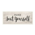 thumbnail image 1 of The Stupell Home Decor Collection Please Seat Yourself Wood Grain Texture with Black Script Typography Wall Plaque Art, 1 of 6