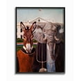 thumbnail image 1 of The Stupell Home Decor Collection Political Satire American Gothic Farm Animal Painting Framed Giclee Texturized Art, 16 x 20, 1 of 3