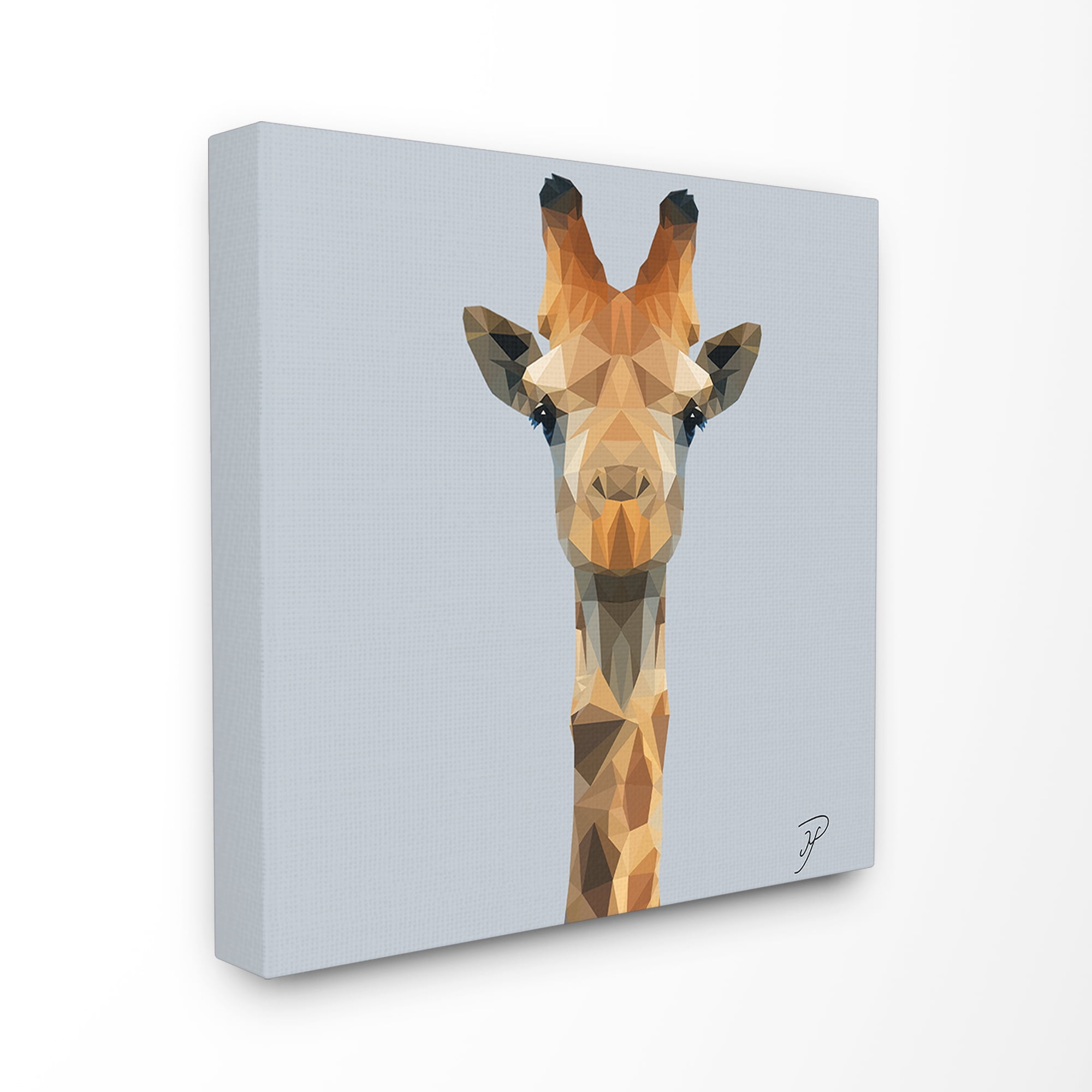 The Stupell Home Decor Collection Polygon Triangles Geometric Giraffe Abstract Graphic Design Oversized Stretched Canvas Wall Art, 24 x 1.5 x 24