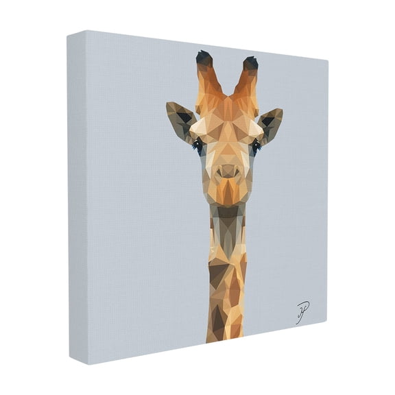 The Stupell Home Decor Collection Polygon Triangles Geometric Giraffe Abstract Graphic Design XL Stretched Canvas Wall Art, 30 x 1.5 x 30